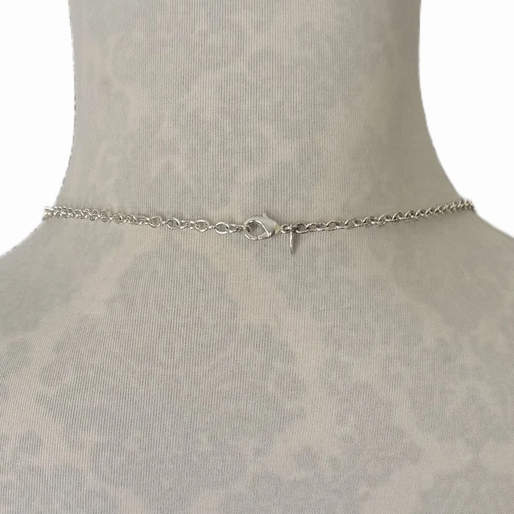 Jasper Teardrop Pendant Necklace | Pearl & Crystal Accents | Silver Tone Chain
